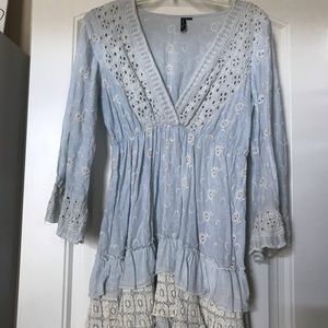 Blue and off white long shirt